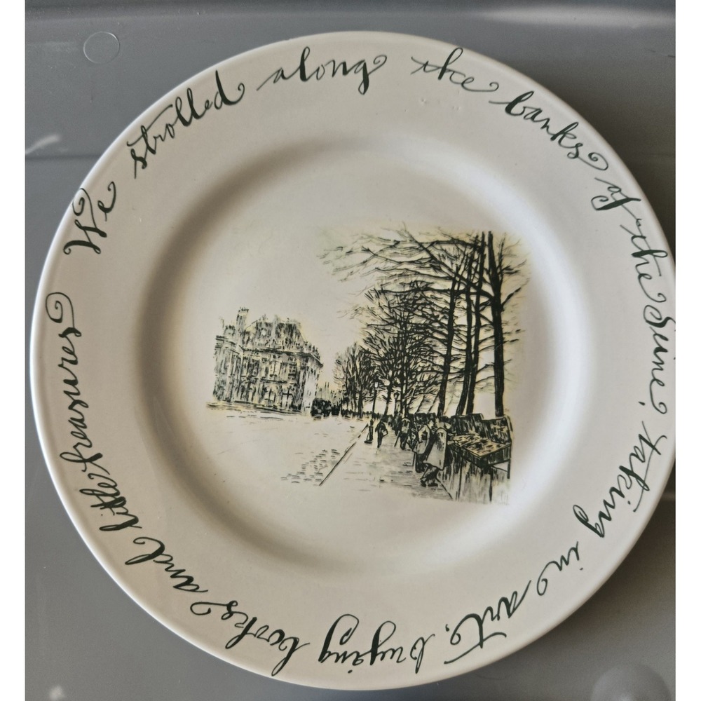 Rosanna For World Market Paris Salad Plates Set 4 Eiffel Tower French Script - Picture 6 of 8